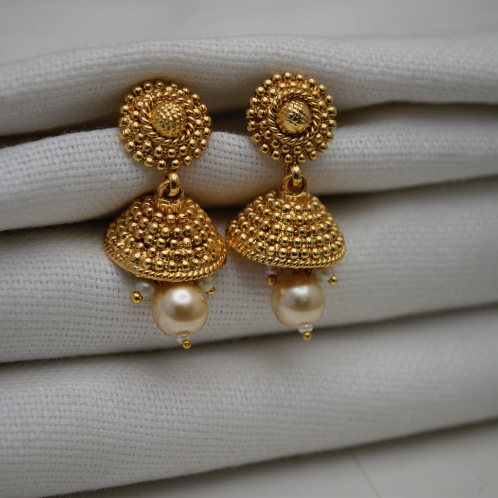 Gold Jhumka Earrings for Women | Indian Drop Jhumka Earrings Online